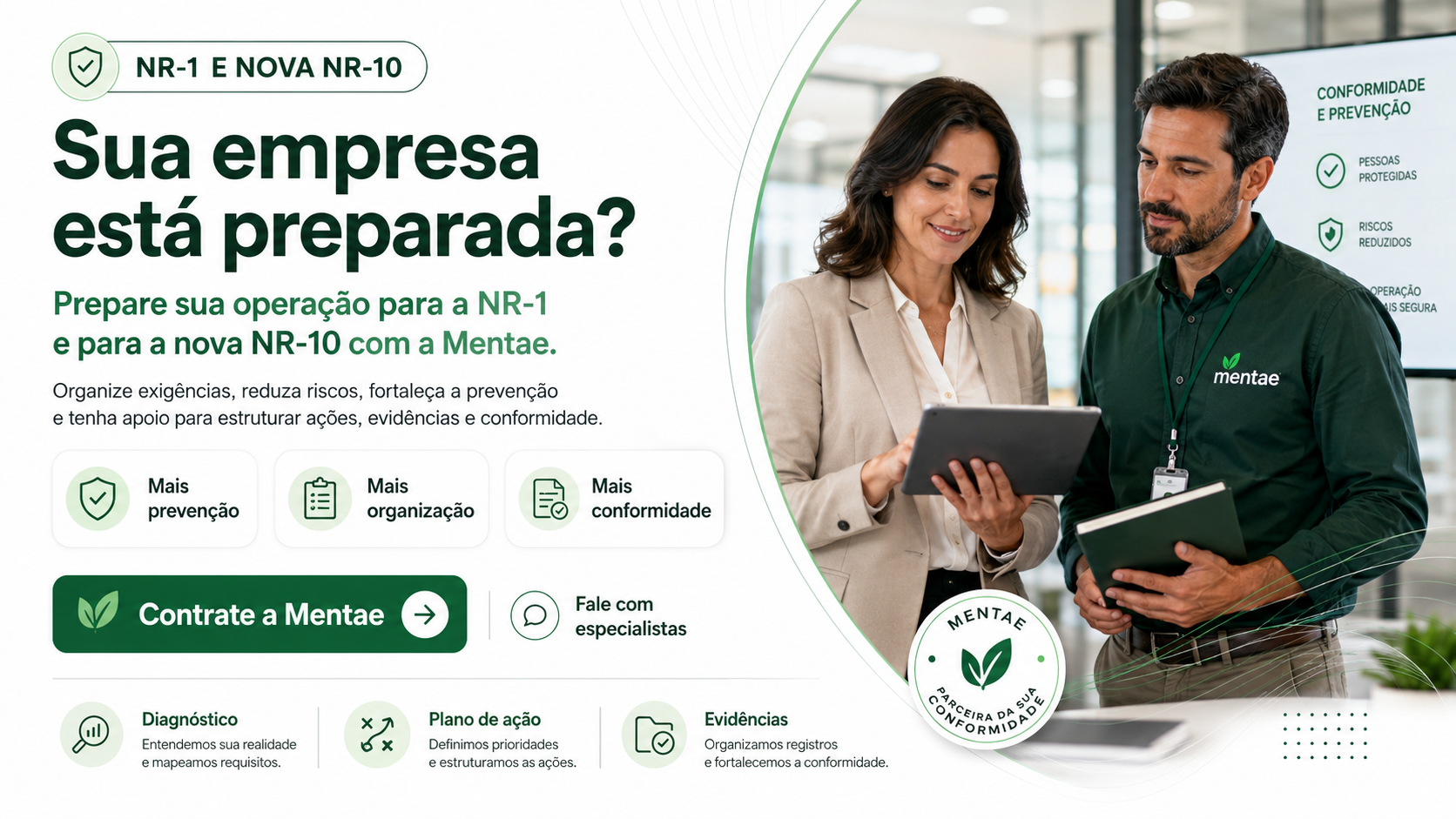 NR-1 e nova NR-10. Sua empresa está preparada? Prepare sua operação com a Mentae.