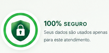 100% seguro. Seus dados são usados apenas para este atendimento.
