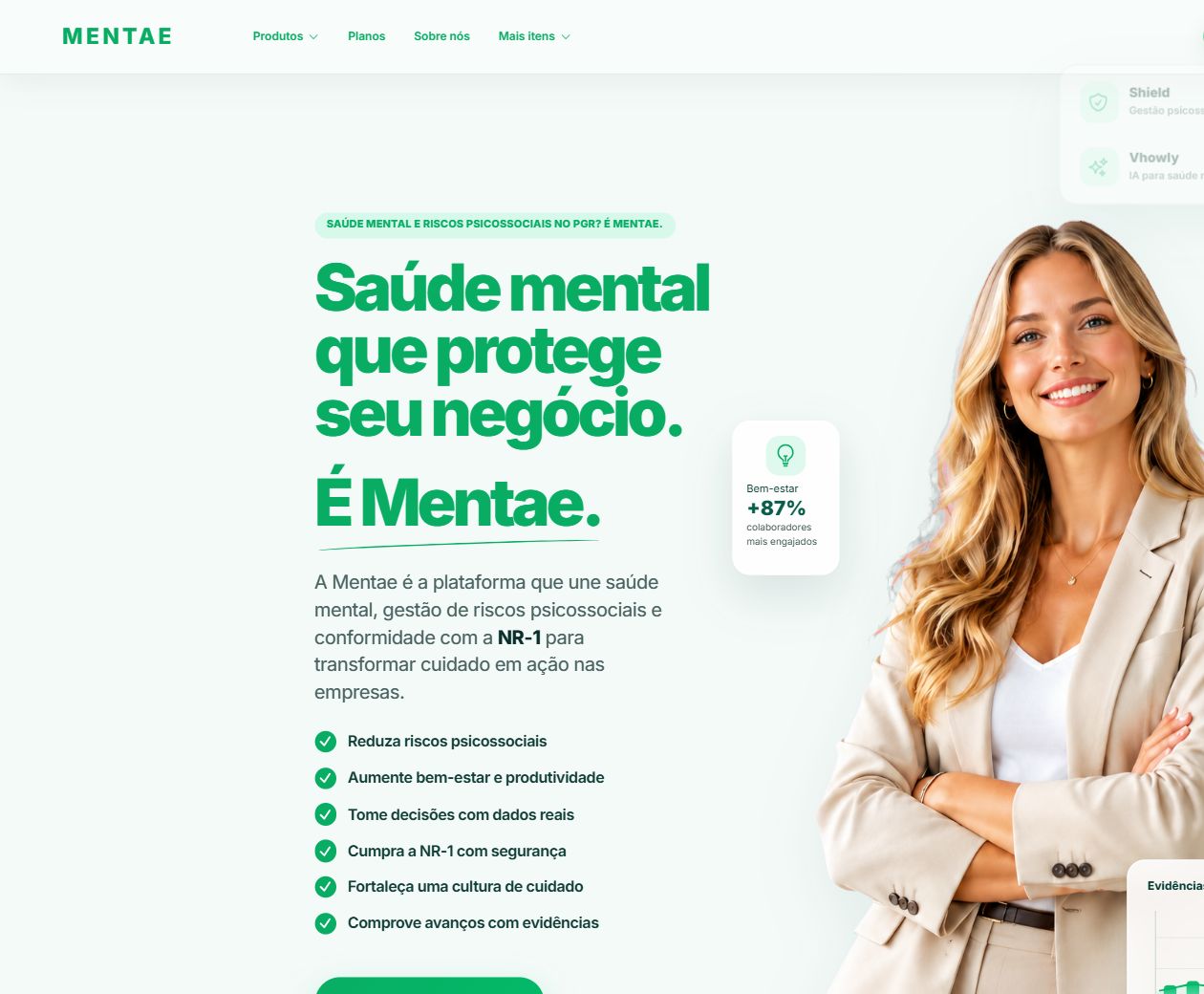 Tela real do seletor de login e do acesso ao Mentae Shield