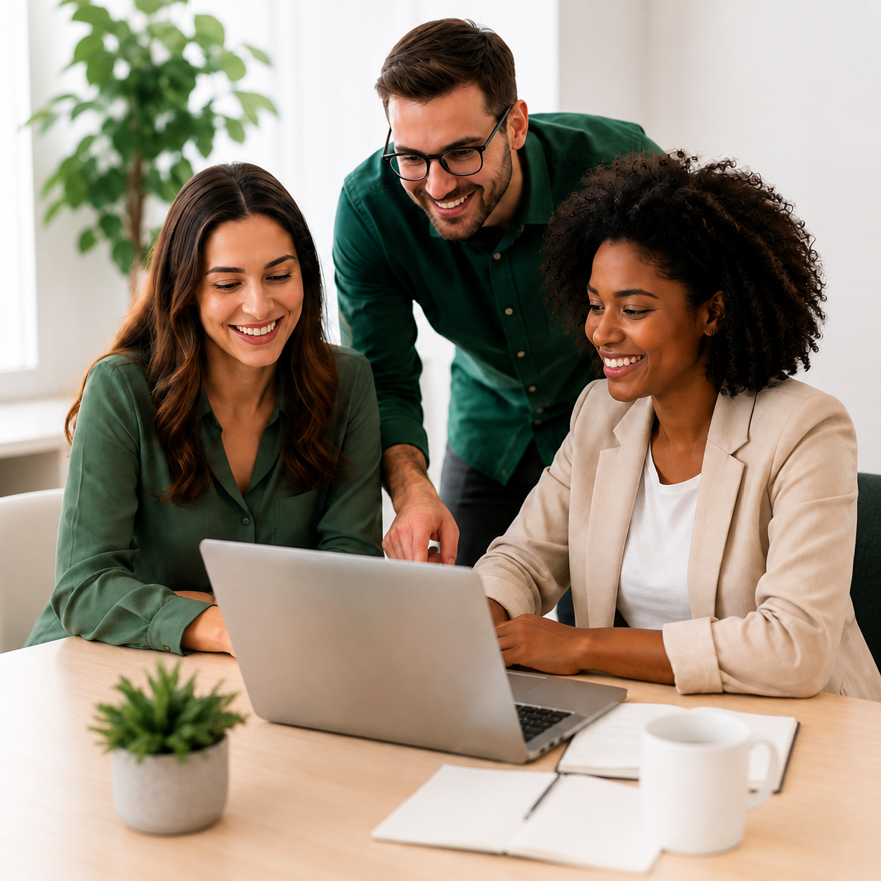 Equipe reunida para analisar informações e organizar ações de prevenção.